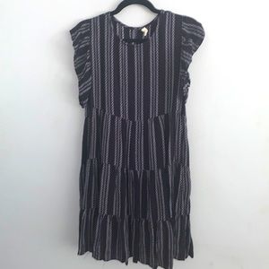 Elan Anthropologie ruffle tiered embroidery cottagecore dress